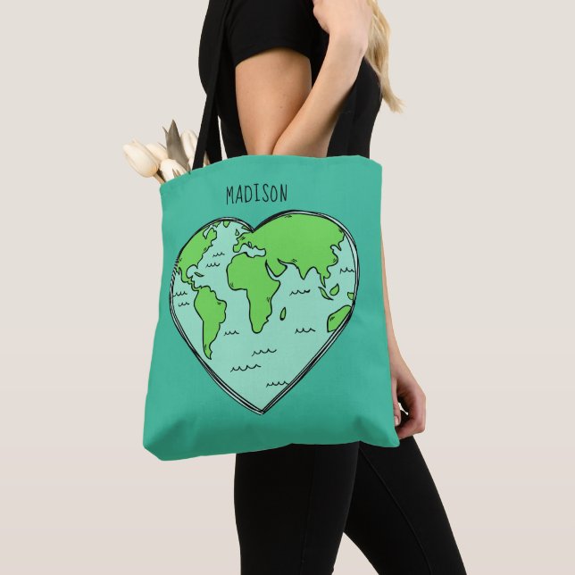 Earth Love custom name & colour bags (Close Up)