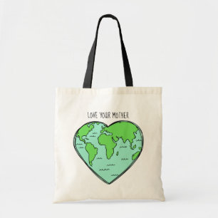 Earth Love custom text tote bags