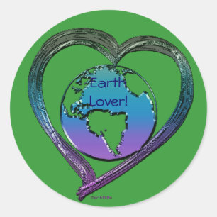 EARTH LOVER Series Classic Round Sticker