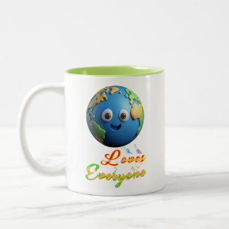 Earth Loves Everyone Two-Tone Coffee Mug
