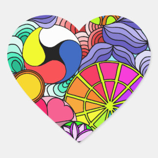 Earth Mandala Heart Sticker