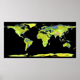 Earth Map Poster