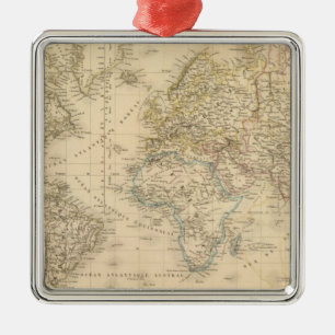 Earth Mercator proj Metal Tree Decoration