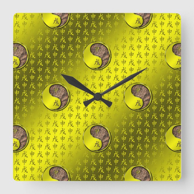 Earth Monkey Square Wall Clock (Front)