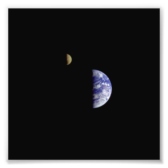 Earth Moon Galileo Space Photograph (Front)