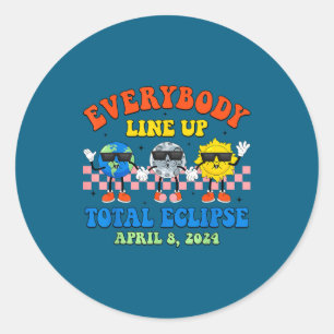 Earth Moon Sun Total Solar Classic Round Sticker