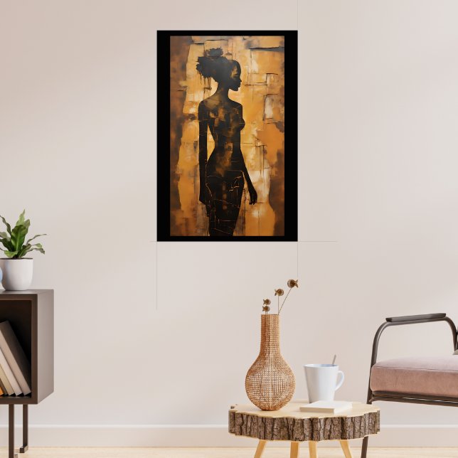 Earth Mother: African Art Woman Oil Painting Poster (Living Room 3)