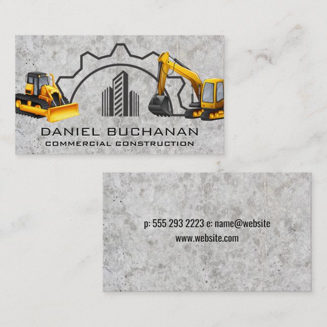 Earth Mover | Construction Vehicle | Concrete Business Card (Front/Back)