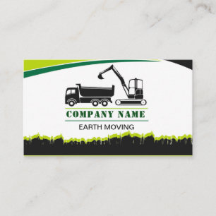 Earth moving, excavator, landscaping business card