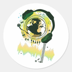 Earth_Music Classic Round Sticker