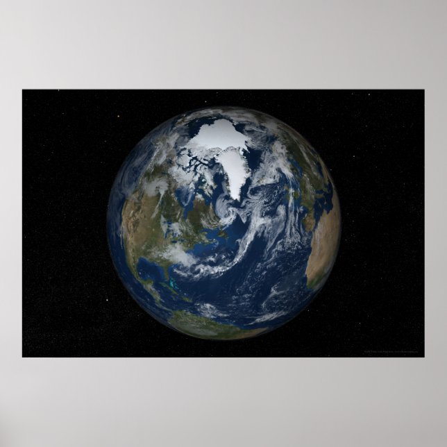 Earth North Polar View 78x52 (60x40) Poster (Front)