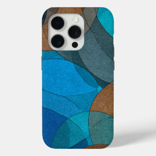 Earth & Ocean: Abstract Flow in Blue and Brown iPhone 15 Pro Case
