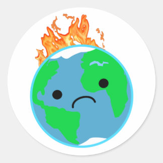 Earth On Fire Classic Round Sticker