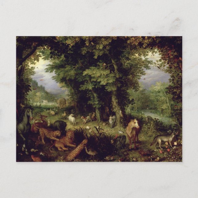 Earth or The Earthly Paradise, 1607-08 (oil on cop Postcard (Front)