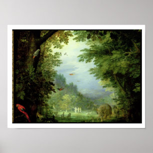 Earth or The Earthly Paradise, detail of Adam and Poster