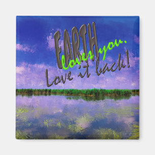 Earth Our Home Blue Summer Sky and Water Magnet