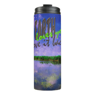 Earth Our Home Blue Summer Sky and Water Thermal Tumbler