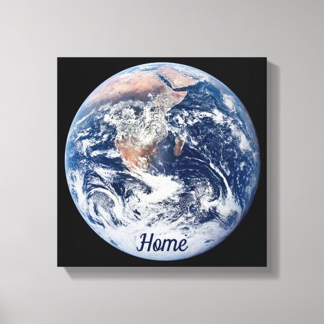 Earth, Our Home.  The Blue Marble Canvas Print (Front)