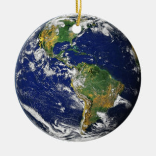 Earth Our World Round Ceramic Tree Decoration