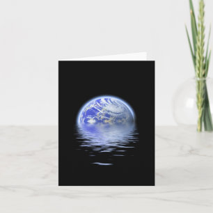 Earth Over Flooded Water Ripples Card