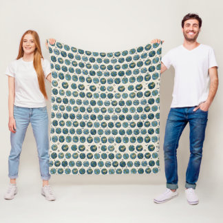 Earth Pattern Fleece Blanket