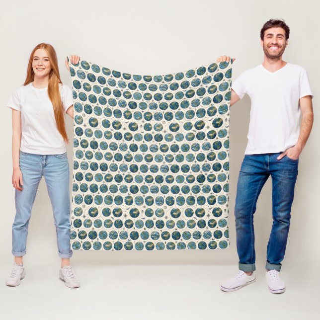 Earth Pattern Fleece Blanket (In Situ)