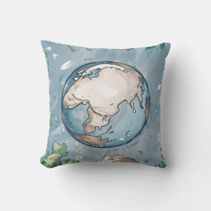 Earth picture cushion, pillow