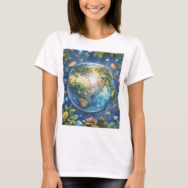 earth picture short sleeve t-shirt (Front)