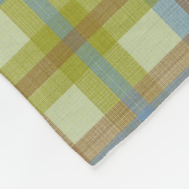 Earth Plaid Fleece Blanket (Corner)