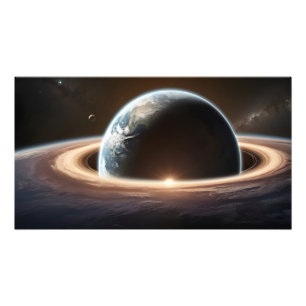 Earth planet from the space photo print