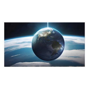 Earth planet from the space photo print