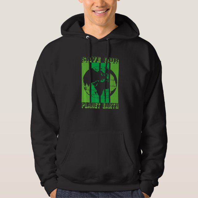 Earth Planet Safe Globe Vegan Vegetarian Mother Be Hoodie (Front)