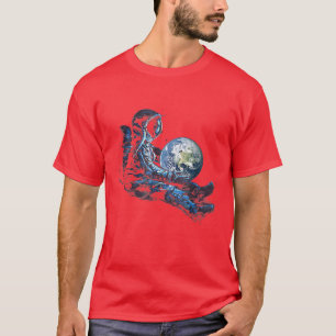 Earth Play Astronaut Holding Earth Space Travel T-Shirt