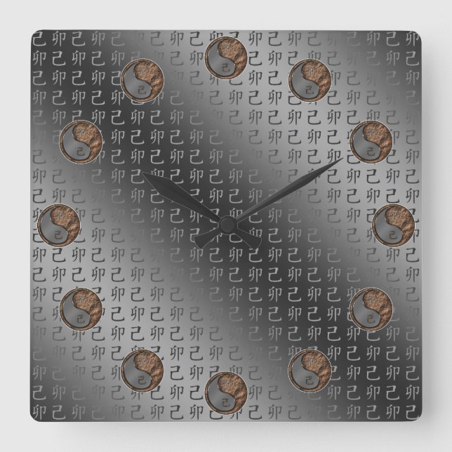 Earth Rabbit Square Wall Clock (Front)