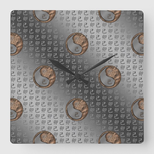 Earth Rabbit Square Wall Clock (Front)