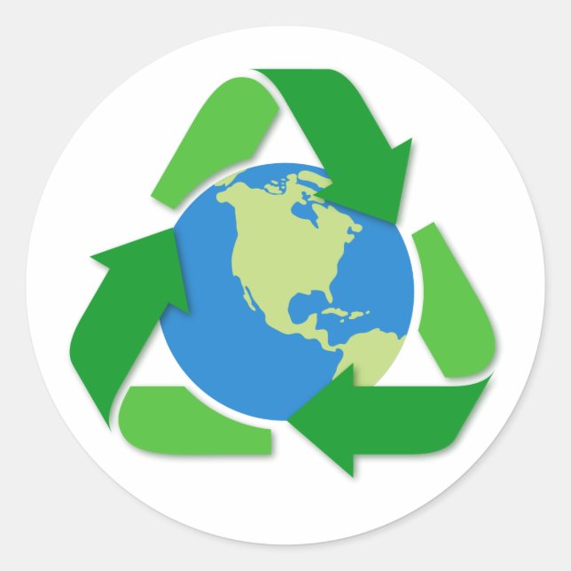Earth recycling symbol recycle stickers (Front)