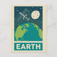 Earth Retro Galaxy Satellite