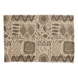 Earth Rhythms- Ethnic African Pattern in Brown Pillowcase