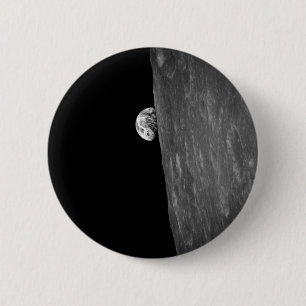 "Earth-Rise," First Photo of this from Space 6 Cm Round Badge