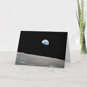 Earth Rising Above The Lunar Horizon. Card