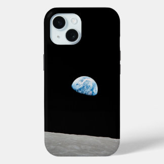 Earth Rising Above The Lunar Horizon. iPhone 15 Case