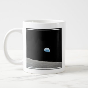 Earth Rising Above The Lunar Horizon. Large Coffee Mug
