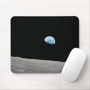 Earth Rising Above The Lunar Horizon. Mouse Mat