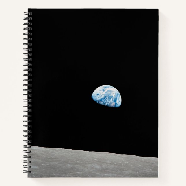 Earth Rising Above The Lunar Horizon. Notebook (Front)