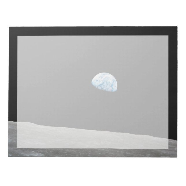 Earth Rising Above The Lunar Horizon. Notepad (Front)