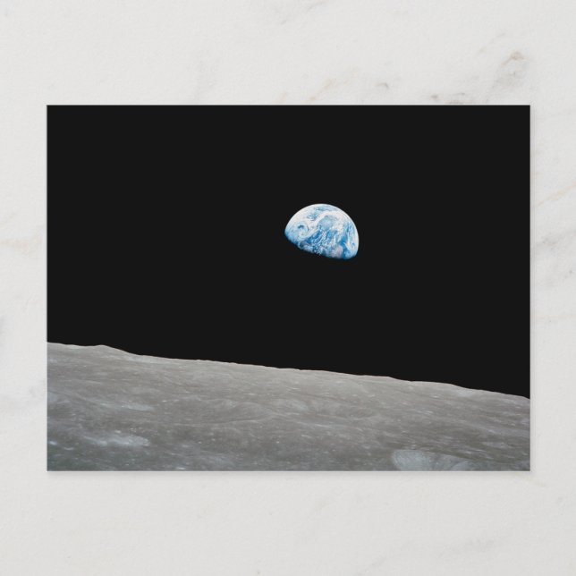 Earth Rising Above The Lunar Horizon. Postcard (Front)