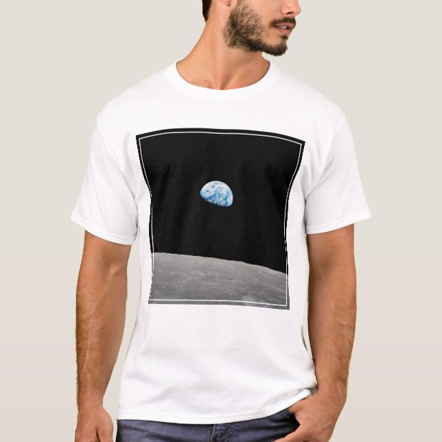 Earth Rising Above The Lunar Horizon. T-Shirt (Front)