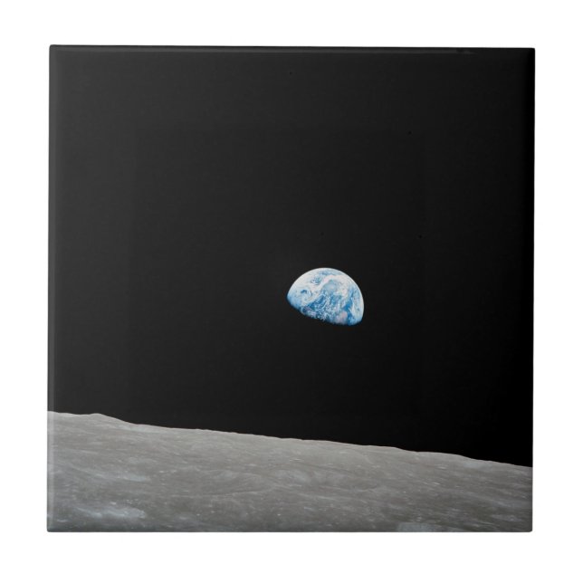 Earth Rising Above The Lunar Horizon. Tile (Front)