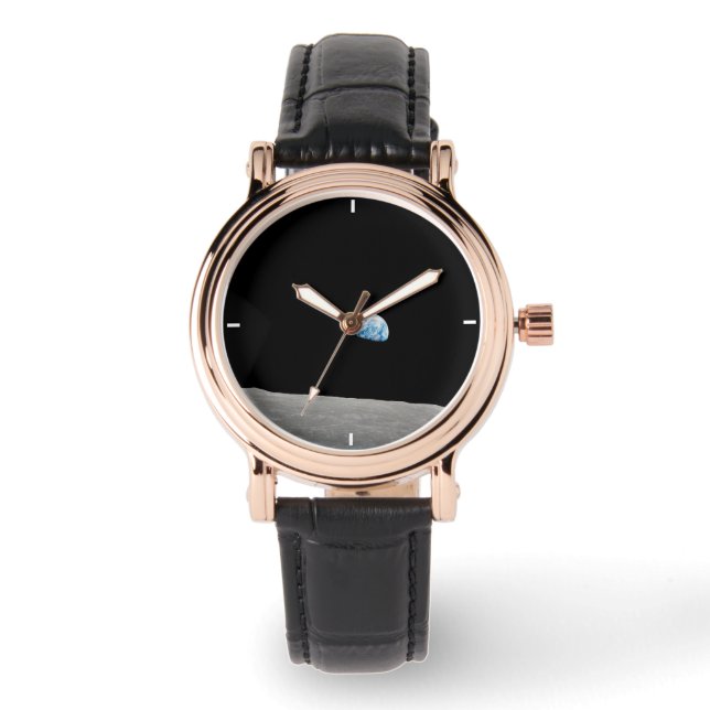 Earth Rising Above The Lunar Horizon. Watch (Front)