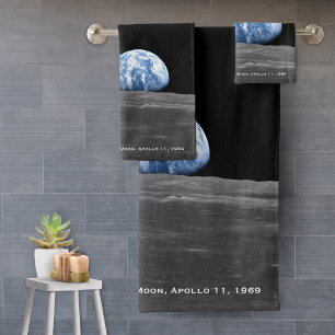 Earth Rising Over Moon, Apollo 11, 1969 Bath Towel Set